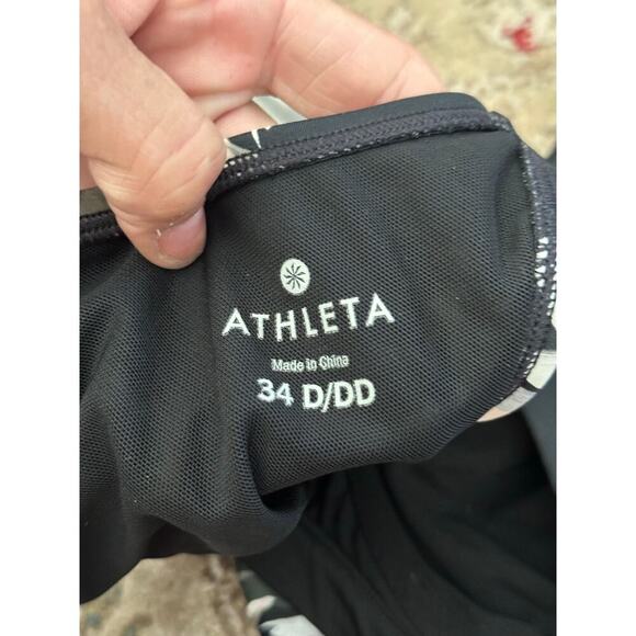 Athleta Women's Black White Floral Print Swim Bikini Top & Bottom Size Large - Picture 9 of 9